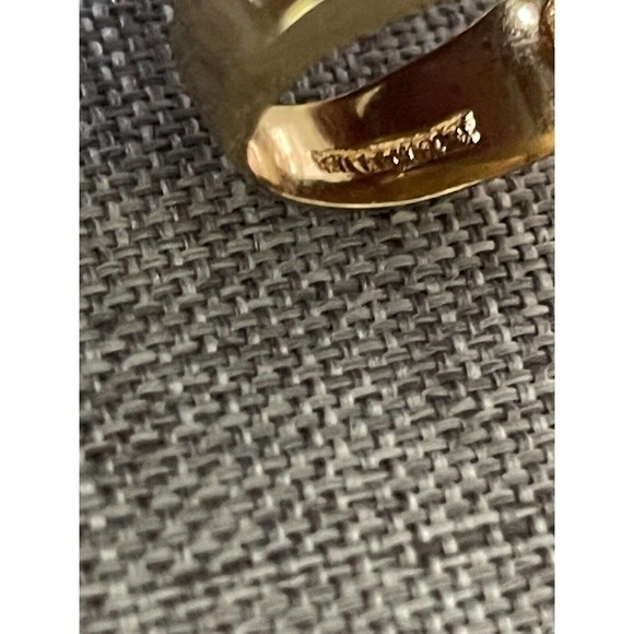 10K Gold Plated Mens Fashion Simulated Diamond Cubic ZIRCONIA CZ Ring Size 7.5 - Picture 5 of 9